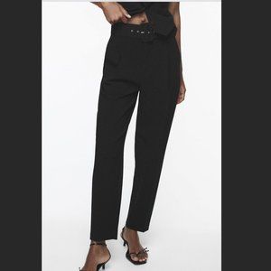 Zara trousers with fabric belt